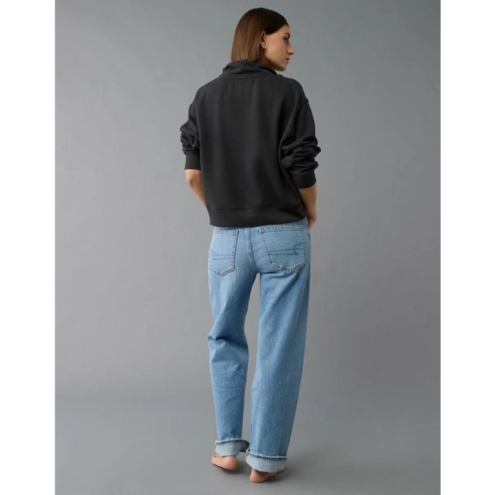 American Eagle Outfitters Cropped Henley Fleece Sweatshirt Size S - Picture 5 of 11